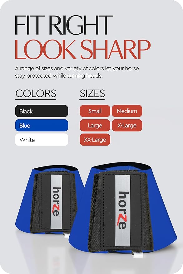 HORZE Pro Overreach Bell Boots for Horses | Neoprene Pair