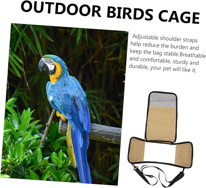 balacoo 1pcs Transparent Parrot Carrier Bag Breathable Outdoor Tote Straps Comfortable Crossbody Pet Pouch for Travel Hiking Camping for Birds Cockatiels and Pets