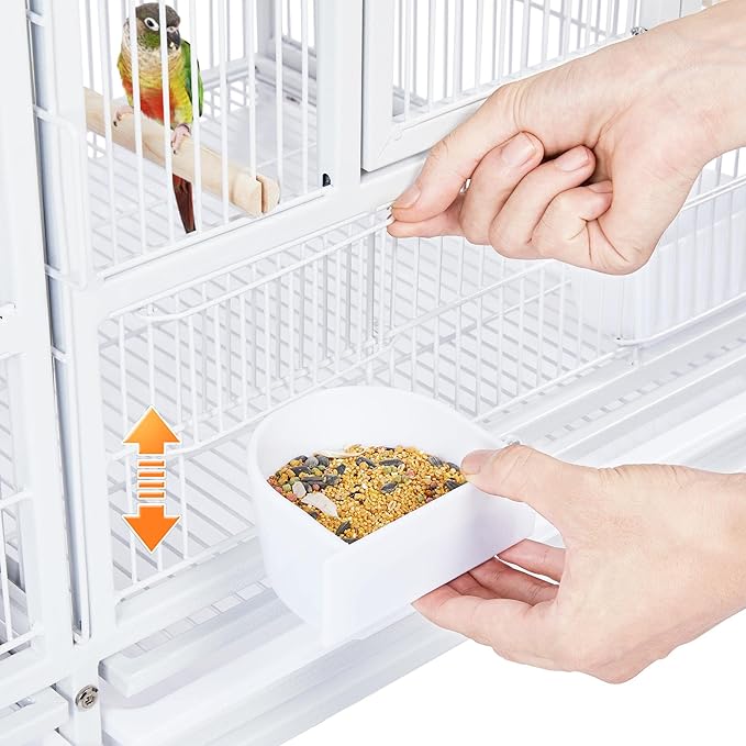 Yaheetech Stackable Divided Breeder Bird Cage Parakeet Cage for Small Parrots Canaries Cockatiels Lovebirds Finches Budgies, White