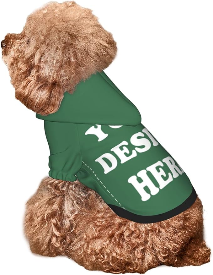 Personalized Dog Hoodie, Custom Dog Costumes for Small Dogs, Holiday Happy Dog Clothes Football Pet Shirt Sweater with Name Number for Girl/Boy Cats/Kitten, Green, XS