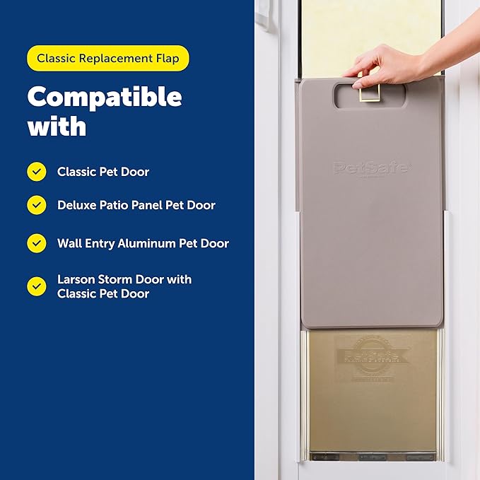 PetSafe Classic Replacement Flap - Maintains Weather Seal - Soft Tinted Vinyl Flap with Magnetic Closure - Compatible with Wall Entry & Patio Panel Pet Doors - Easy to Install - Large