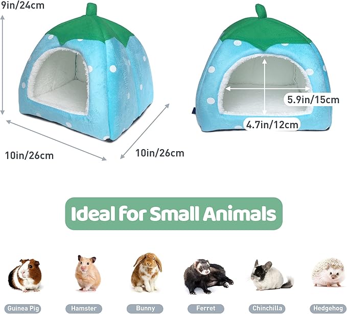 Guinea Pig Hideout Bed Dwarf Rabbit House Cave Accessories Cozy Hide-Out for Little Bunny Hedgehog Ferret Chinchilla&Other Small Animals
