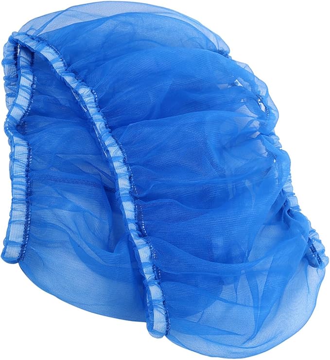 Ventilated Nylon Bird Cage Cover,Bird Cage Seed Catcher Large Size Bird Cage Mesh Cover Protector for Round Square Cages (Blue)