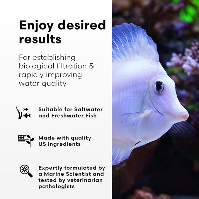 Brightwell Aquatics MicroBacter7 Complete Bioculture for Fish Tank or Aquarium - Populates Biological Filter Media for Saltwater and Freshwater Fish - Aquarium Water Treatments, 8.45 fl oz