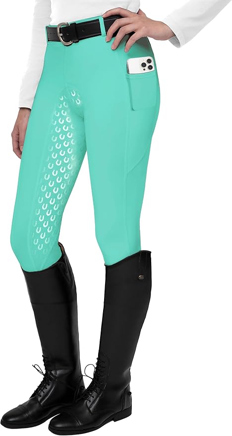 FitsT4 Sports Women's Full Seat Riding Tights Active Silicon Grip Horse Riding Tights Equestrian Breeches