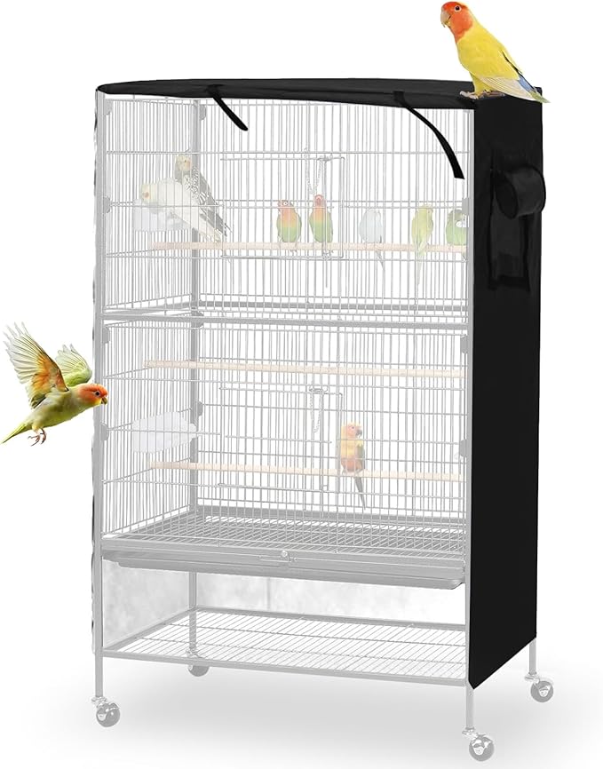 Bird Cage Cover, Large Birds Cage Covers for Night, Birds Cover for Cage with Adjustable Front Curtain, Blackout & Breathable Birdcage Covers for Parrot, Small Animals(Not Include Bird Cage)