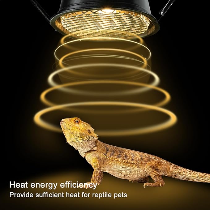 G9 Reptile Heat Lamp Bulb and Light Fixture with Safety Mesh, G9 Mini Heat Bulb 50W Warm White, UVA Reptile Heat Lamp and Basking Lampshade for Bearded Dragon Gecko Turtle Lizard Snake