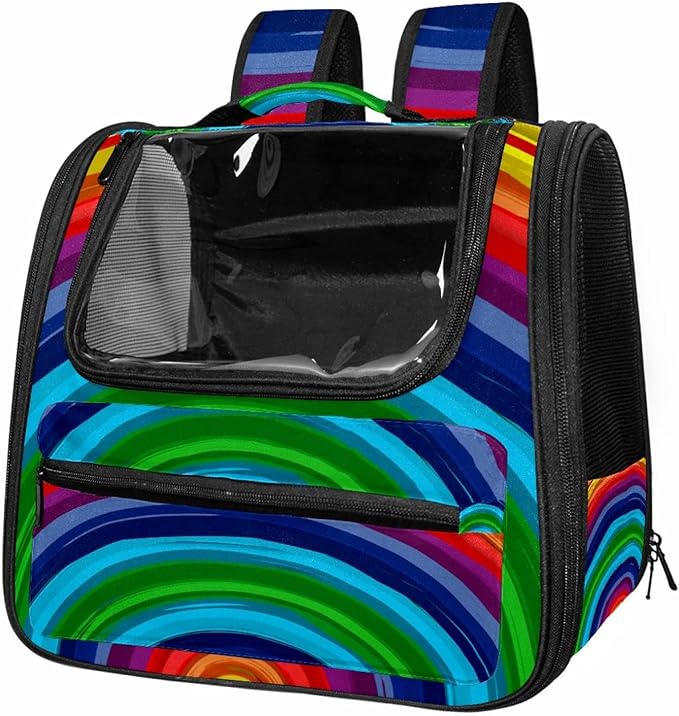 Rainbow Cat Carriers Dog Carrier Pet Carrier with Locking Safety Zippers for Cats, Kitties, Puppies and Small Dogs