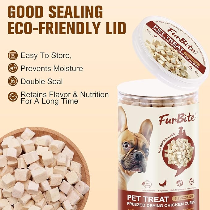 Dehydrated Freeze Dried Chicken for Cat & Dog Treats, Pet Training Dehydrated Snack for Dogs,Natural Single Ingredient High Protein Chickens Breast Snacks,Cat Jerky Chews for Dog