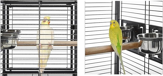 Portable and Durable Heavy Duty Travel Vet Bird Parrot Carrier Play Stand Perch Cage Feeding Bowl Stand with Handle and Accessories Prevent Beaks Out Include Cage Cover