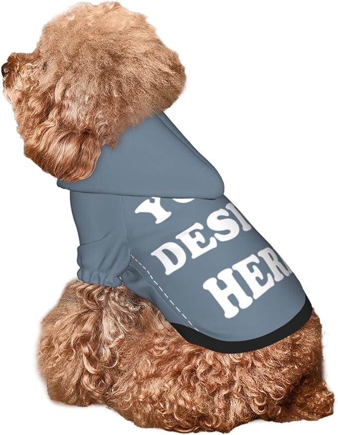 Personalized Chihuahua Dog Hoodie, Custom Pet Warm Sweatshirt Costume with Name Number Photo, Customize ID Clothes for Pupppy Kitten Dogs Cats, SlateGray, XXS