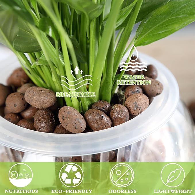 Halatool 14LB Organic Leca Clay Pebbles for Plants Lightweight Leca Balls Hydroton Clay Pebbles for Indoor Potted Plants Hydroponics Orchids Drainage Decoration Aquaponics