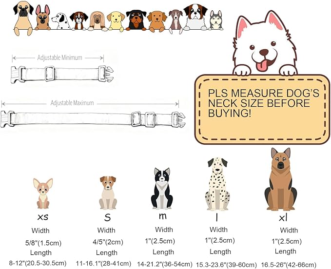 DOGWONG Valentine's Dog Collar-Hearts Print Dog Collar for Large Cute Dog Collars Spring Female Male Pet Gift Adjustable Heavy-Duty Soft Collar，L