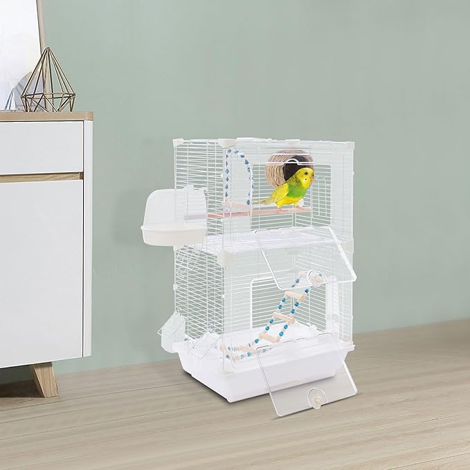 Bird Cage with Stand Small Flight Cage for Parrot Lovebirds Finches Parakeet Cockatiels Budgies