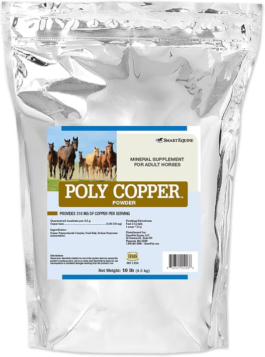 SmartEquine Poly Copper | Equine Horse Coat Supplements for Skin | Vitamins & Minerals Supplements for Horses Bones and Metabolism | 10 lb Bag