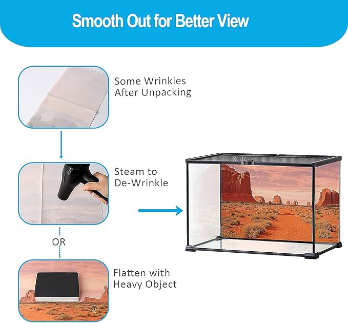 3 Pcs Reptile Tank Background, Bearded Dragon Tank Accessories, 36x18 inches 40 Gallon Polyester Terrarium Background Décor for Leopard Gecko, Crested Gecko, Turtle, Bearded Dragon