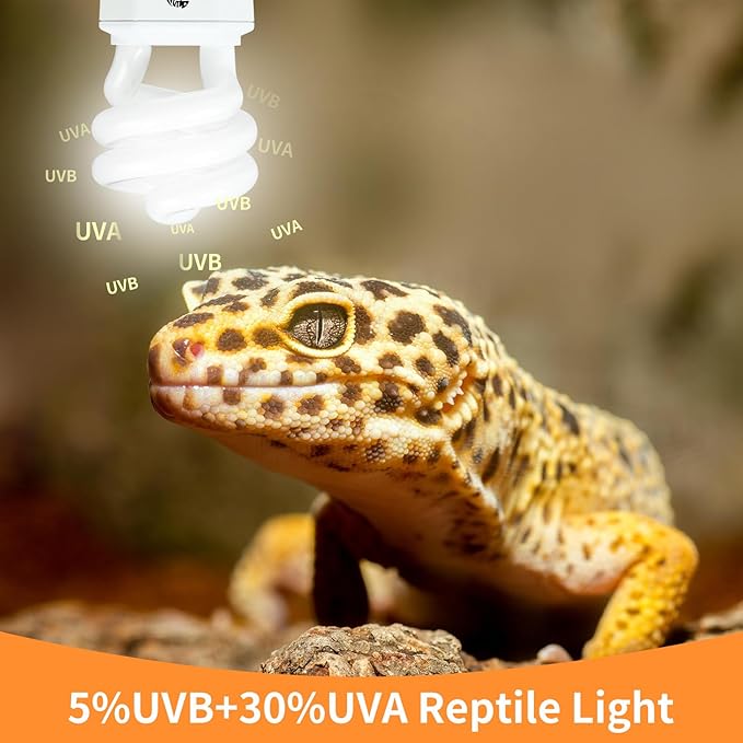 UVA UVB Reptile Light 15W 10.0,Desert Terrarium Compact Fluorescent Lamp,UVB Reptile Light Bulb for Snake,Spider,Bearded Dragon
