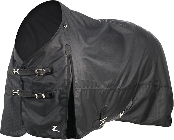 HORZE Nevada Heavy Weight 1200D Waterproof Horse Winter Turnout Blanket (400g Fill) - Black - 78 in