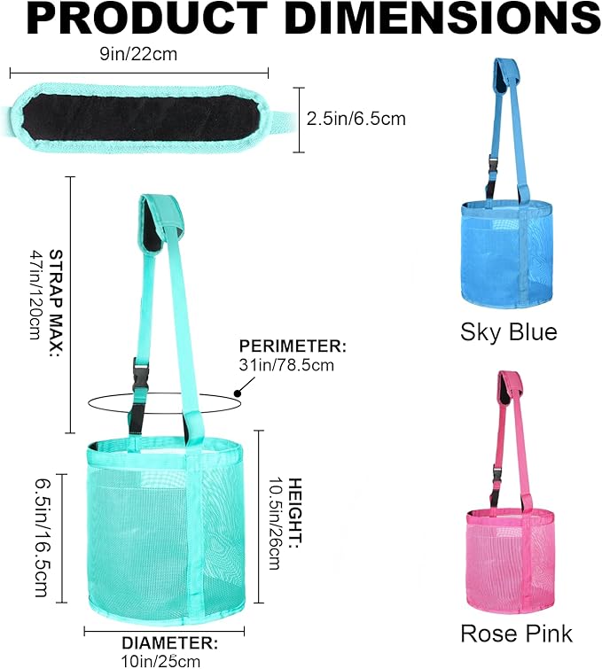 Heavy Duty Durable Waterproof Horse Feed Bag with Adjustable Strap - Mesh Grain Design, Comfort Neck Pad & Nose Pad Mint Green