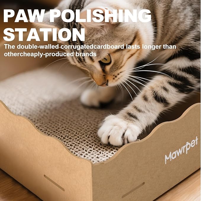 DIY Cardboard Cat House with Scratching Pad, Cat Tower Indoor Play House, Versatile Cardboard Cat Tunnel Box for One or More Pets, Indoor Use Rabbit Hideout Cave Castle Brown, 6 Parts