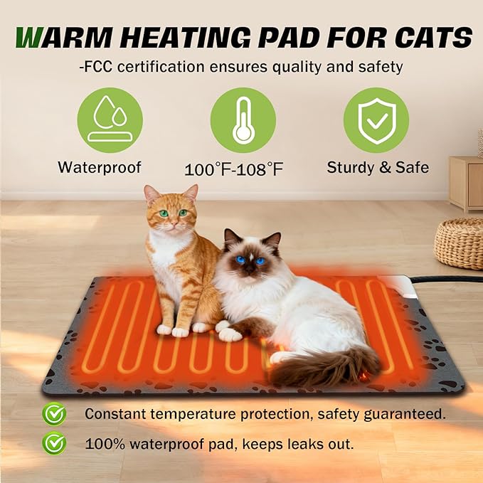Outdoor Heated Cat House in Winter for Outside, Extremely Insulated & Weatherproof, Elevated Feral Cat Shelter with Waterproof Eaves & Escape Door for Outside Stray Barn Cat Green