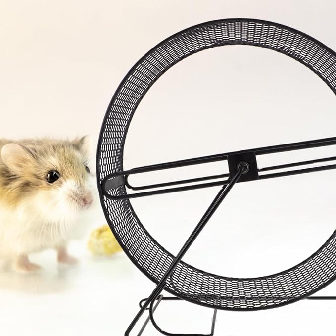 Mikikit Chinchilla Wheel Hamster Running Wheel Iron Fitness Chinchilla Silk Screen Large