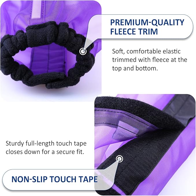 Universal Size Horse Leggings Fine Mesh Horse Fly Boots Greatly Reduce Stomping Breathable Horse Boots Leg Wraps (Set of 4) Purple