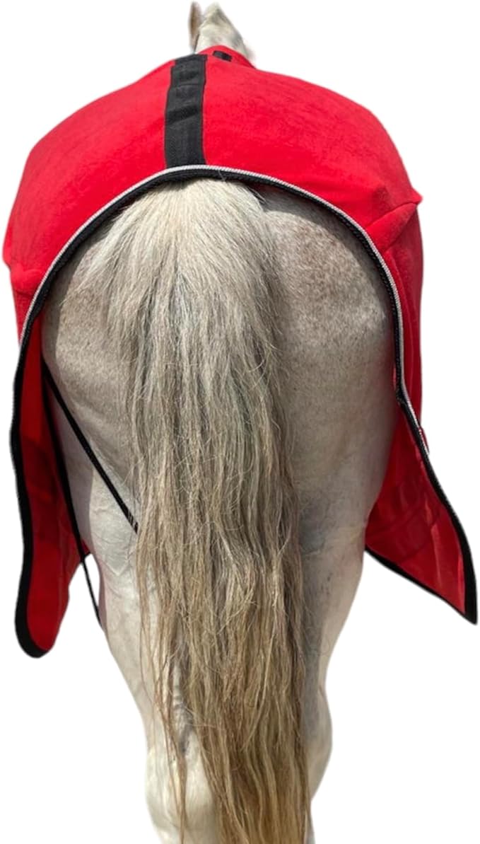 Majestic Ally Anti Pill Fleece Horse Blanket/Sheet with Silver Braided Rope (Red, 78)