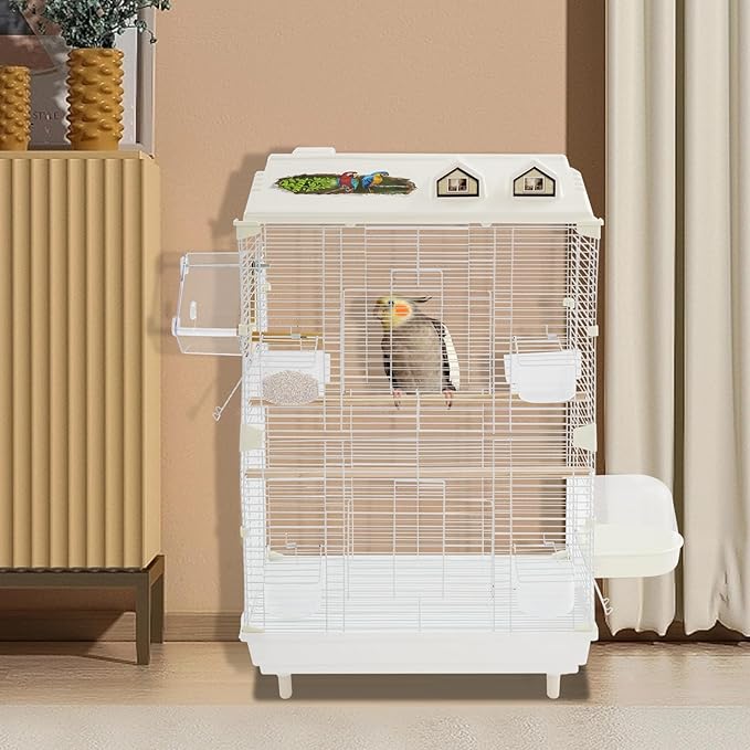 Medium Small Bird Cage with Stand Freestanding Flight Cage for Parrot Cockatiels Lovebirds Finches Parakeet Budgies