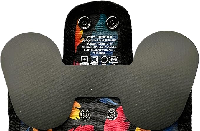 DOWN UNDER OUTDOORS 2 Pack Small Chicken Saddles for Bantams and Young Birds, Includes Shoulder Covers (Feathers and Flora)