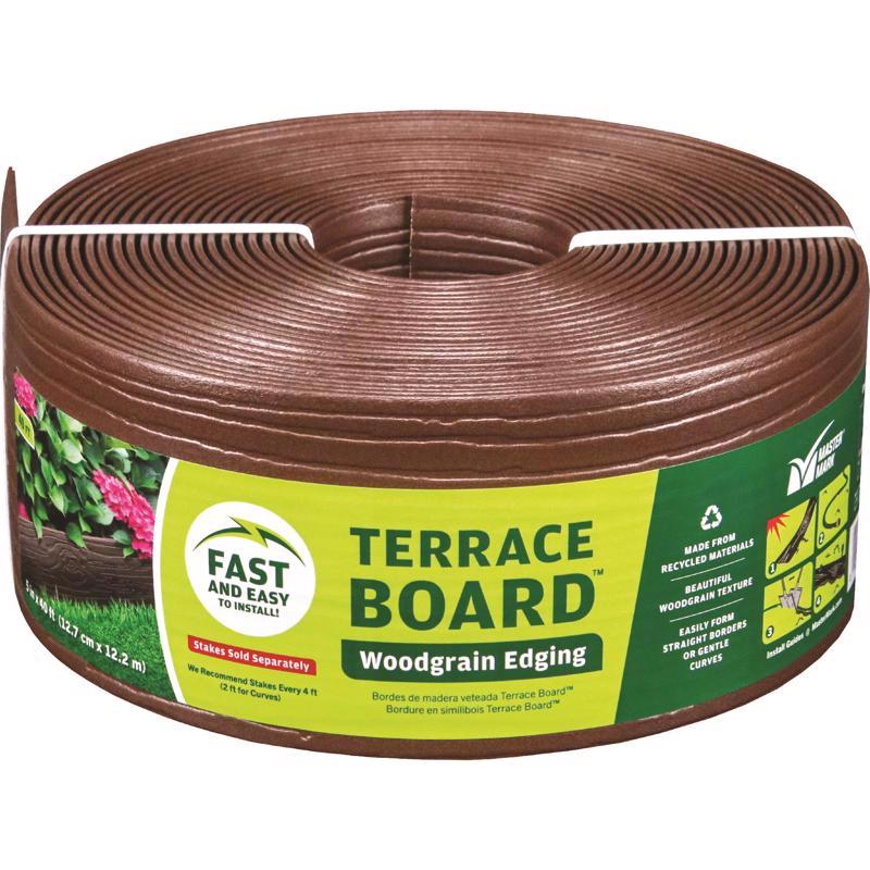 Master Mark Terrace Board 40 ft. L X 4 in. H Plastic Brown Lawn Edging 94340