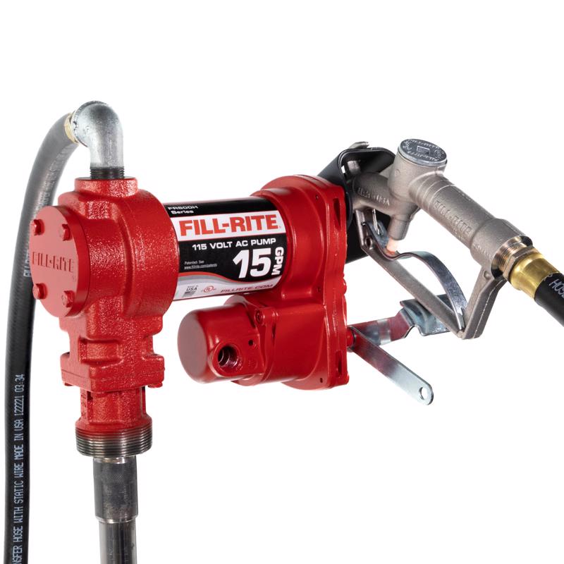 Fill-Rite Cast Iron Fuel Pump Hose and Nozzle 15 gpm FR610H