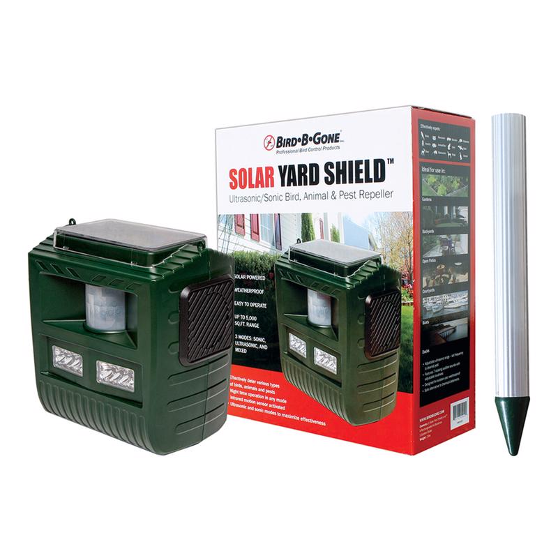 Bird-B-Gone Solar Yard Shield Animal Repellent Ultrasonic For Most Animal Types MMYARD