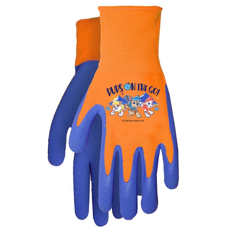 Midwest Quality Gloves Warner Bros Unisex Outdoor Garden Grip Gloves Blue/Orange Youth 1 pair PW100T, Pack of 6