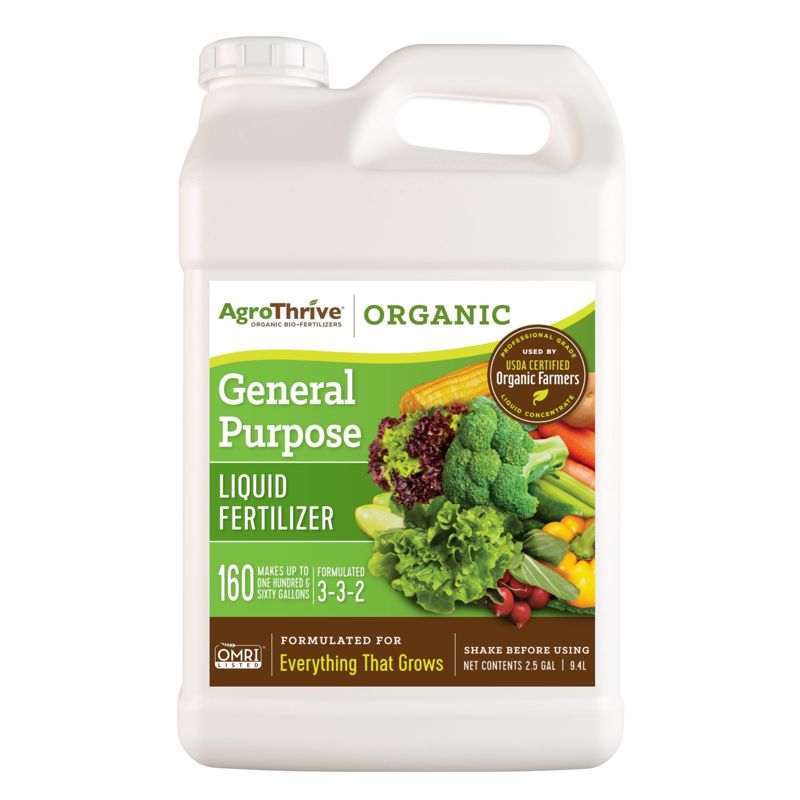 AgroThrive Organic Everything that Grows 3-3-2 General Purpose Fertilizer 2.5 gal ATGP1320
