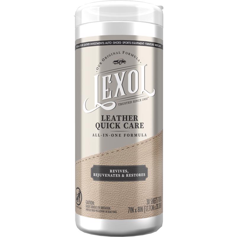 Lexol Quick Care Leather Cleaner and Conditioner 30 sheet Wipes LWLCQCC-30-1US