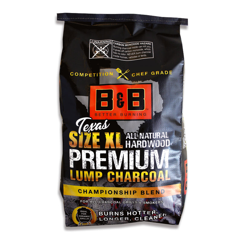 B&B Charcoal Texas XL Premium All Natural Championship Blend Lump Charcoal 24 lb 53077