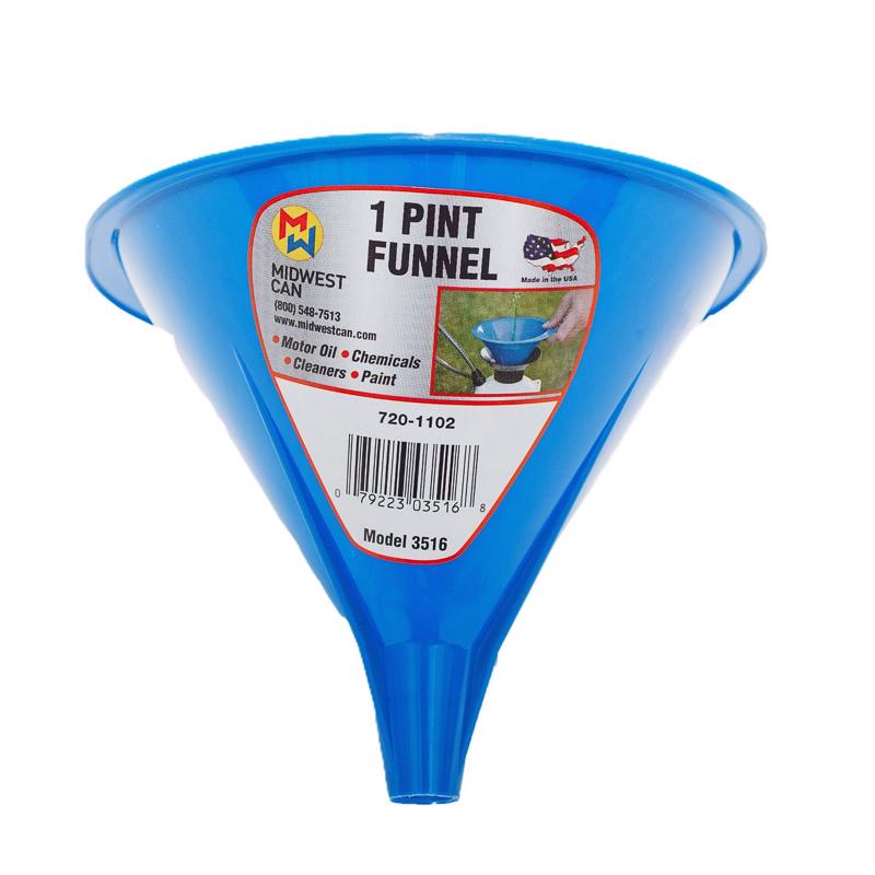 Midwest Can Blue 5 in. H Polyethylene 1 pt Funnel 3516