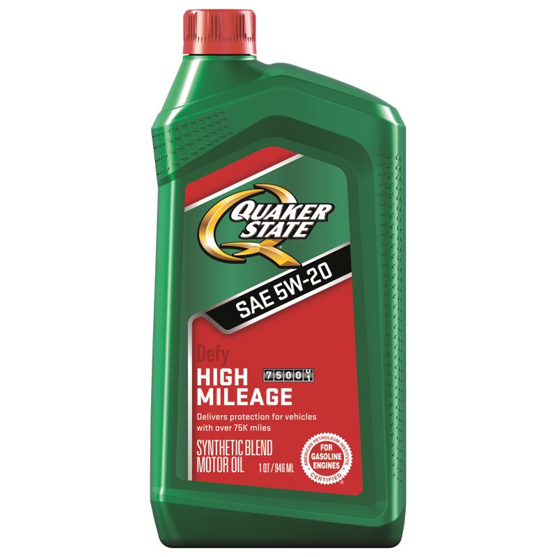 Quaker State Defy 5W-20 Gasoline High Mileage Motor Oil 1 qt 550043274 1 pk, Pack of 6