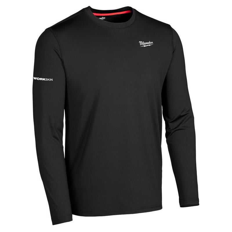 Milwaukee Workskin L Long Sleeve Men's Crew Neck Black Midweight Base Layer Tee Shirt 403B-L