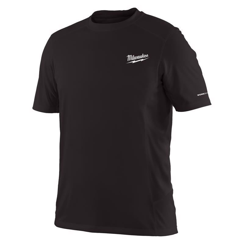 Milwaukee Workskin XL Short Sleeve Men's Crew Neck Black Lightweight Performance Tee Shirt 414B-XL