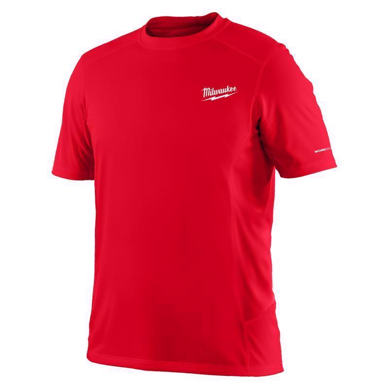Milwaukee Workskin XL Short Sleeve Men's Crew Neck Red Lightweight Performance Tee Shirt 414R-XL