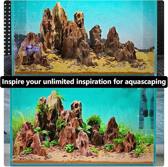 6.6LB Dragon Stone Rock for Aquascaping,Aquarium Decor, Fish Tank Decorations,4-10 Inches Natural Ohko Stone for Fish Tank Landscaping