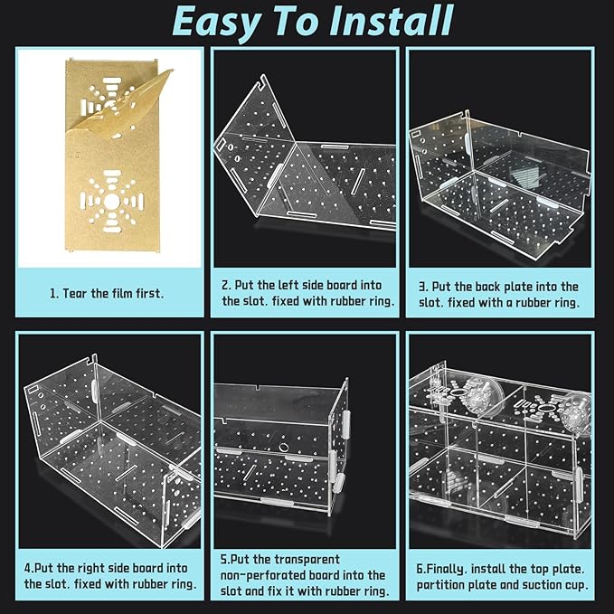 PINVNBY Acrylic Fish Breeding Box，Guppy breeding Box Acrylic Fish Isolation Box Aquarium Incubator with Suction Cups for Guppy Shrimp Small Baby Fishes（7.87 x 3.9 x 3.9 in）