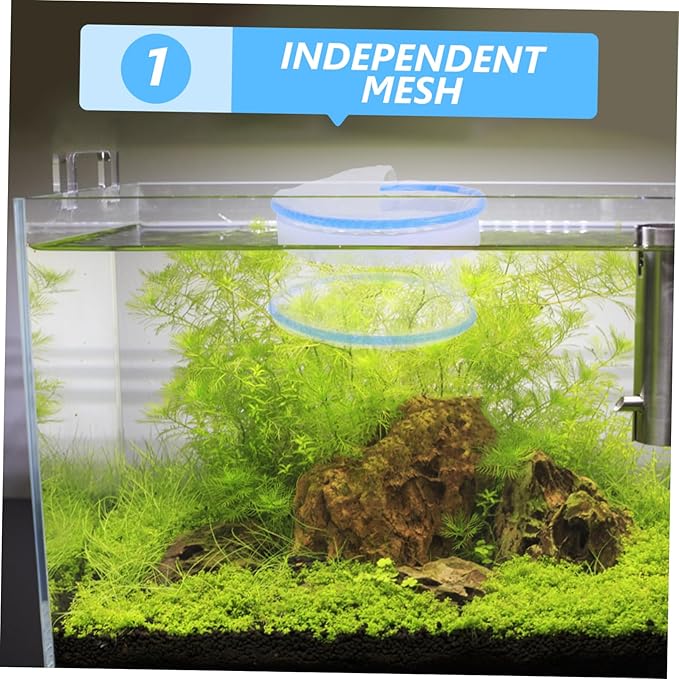 SUPVOX 2pcs Nylon Mesh Isolation Tank for Guppy Fry Transparent Hatching Net for Aquarium Use for Fish Breeding and Easy Monitoring