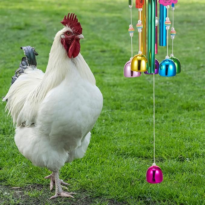 Chicken Chew Toys for Coop Multicolor Chicken Wind Chime Enrichment Toys Art Hanging Decoration for Bird Parrot Parakeet Budgerigar Lovebird