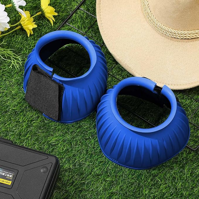 Abbylike Bell Boots for Horses 1 Pair/2 Pair Available, Protect Against Hoof Impact Trauma, Rubber Bell Boots Horse Care for Turnout, No Rub Design Wrap Hook and Loop