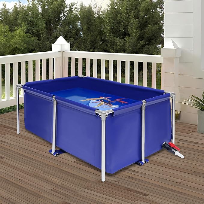 Canvas Fish Pond, Foldable Fish Aquarium Tank, Portable Koi Breeding Pool, Indoor Outdoor Goldfish Tank, Turtle Ornamental Pool