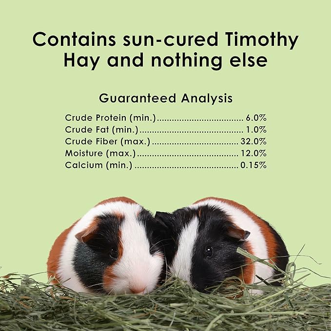 Kaytee Wafer Cut All Natural Timothy Hay for Pet Guinea Pigs, Rabbits & Other Small Animals, 11.25 Pounds