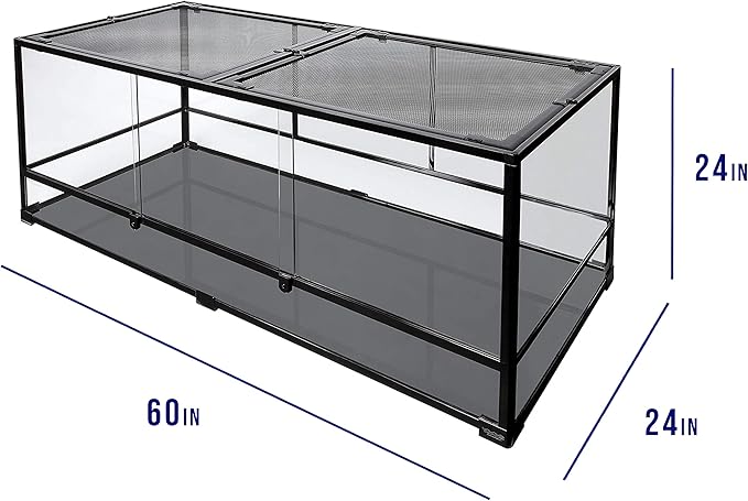 Carolina Custom Cages, 60Lx24Wx24H Tall Extra-Extra-Long Deep Terrarium; Easy Assembly